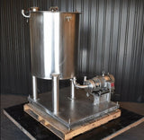 100 GALLON STAINLESS STEEL PROCESS TANK (INCLUDES CENTRIFUGAL PUMP)